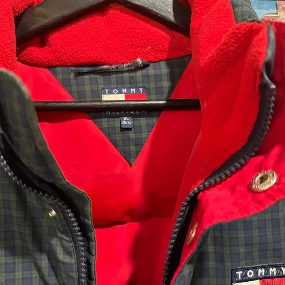 Tommy hilfiger green striped plaid